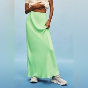 Anthropologie Tilda Maxi Slip Skirt Mint